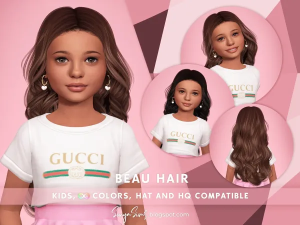 Alpha BEAU HAIR KIDS - The Sims 4 Custom Content