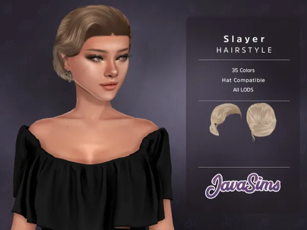 Alpha Slayer (Hairstyle) by JavaSims - The Sims 4 Custom Content
