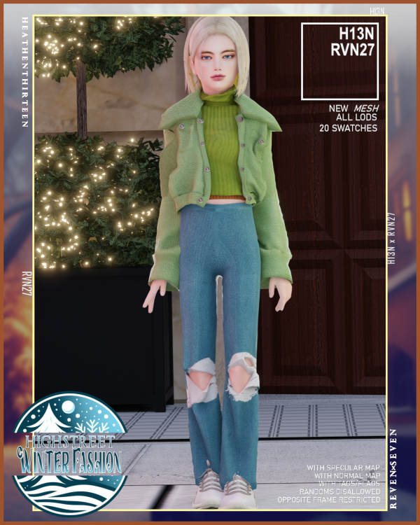 Alpha Child's Classic Flare Relaxed Fit Ripped Jeans by simsfinds - The Sims 4 Custom Content