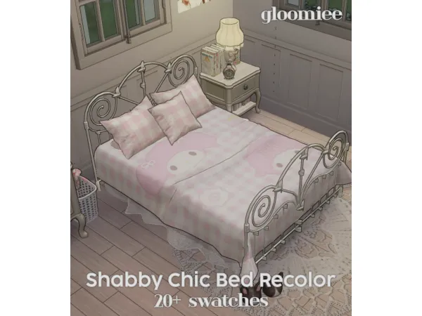 Maxis Match SHABBY CHIC BED RECOLORS by gloomiee - The Sims 4 Custom Content