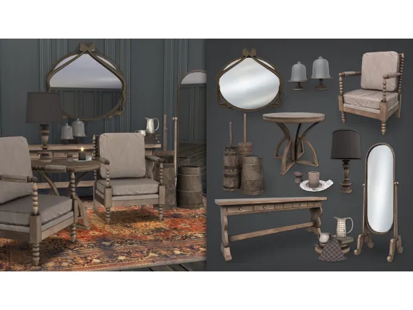 Alpha COTTAGE THINGS by simspaces - The Sims 4 Custom Content