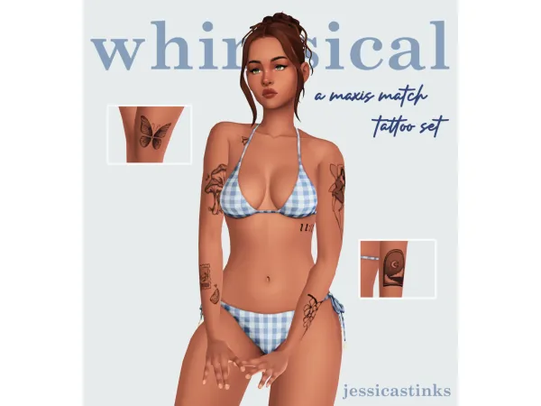 Mix whimsical tattoos by jessicastinks - The Sims 4 Custom Content