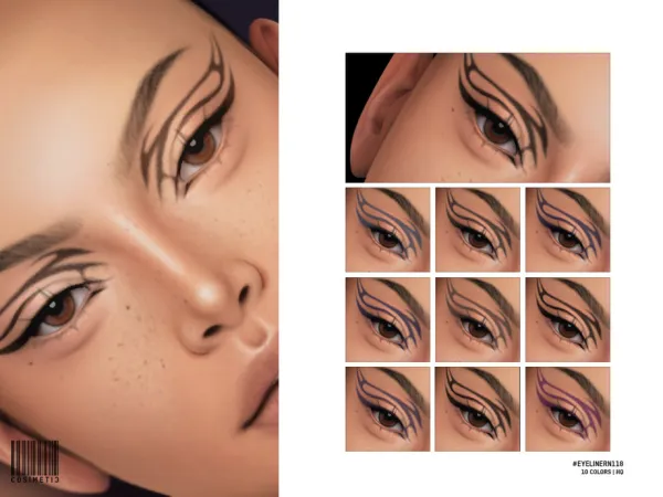 Mix Gothic Eyeliner N118 by cosimetic - The Sims 4 custom content