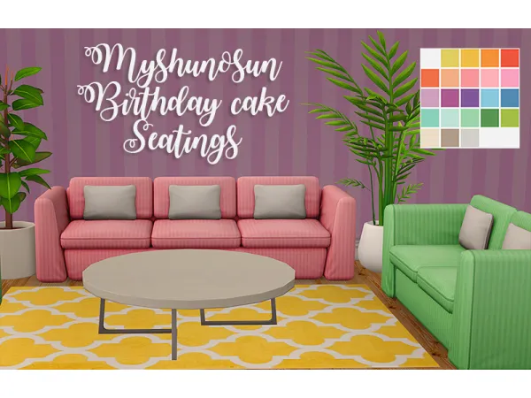 [ ] Myshunosun Birthday Cake Seatings Recolors by linacheries - The Sims 2 Custom Content