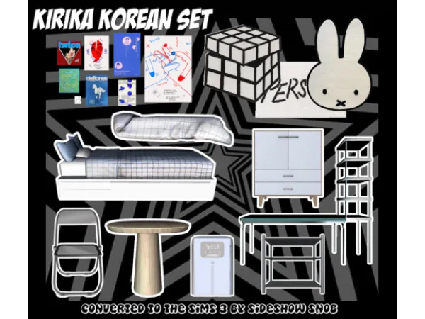 Sims 3 Mix Surfaces CC: Kirika Korean Set converted to the sims 3 by sideshow_snob