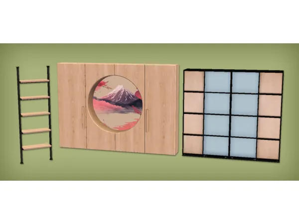 jacky93sims Kyoko Livingroom Wardrobe Rack and Tao Bedroom Wardrobe - The Sims 2 Custom Content