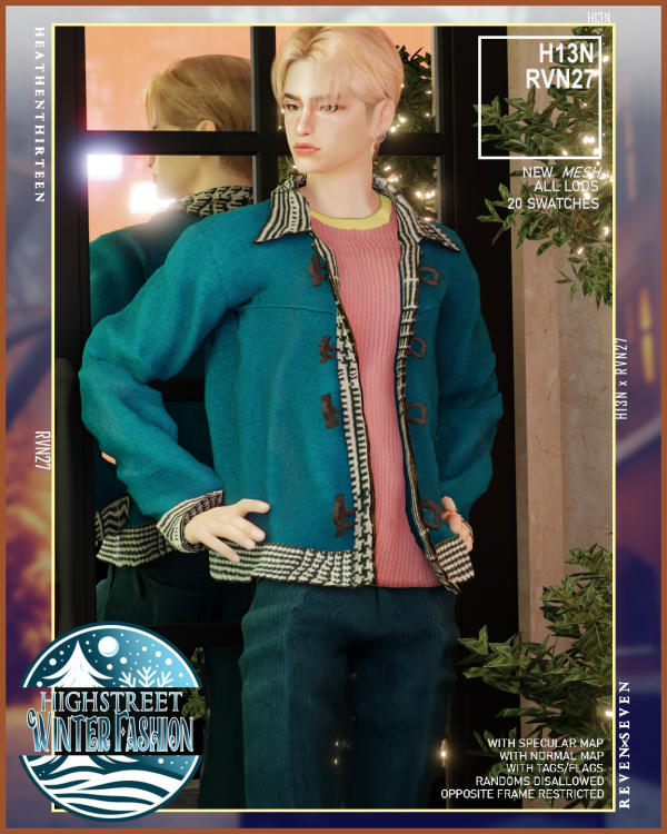 Alpha Loose Lapel Zipper Suede Highend Duffle Coat by simsfinds - The Sims 4 Custom Content