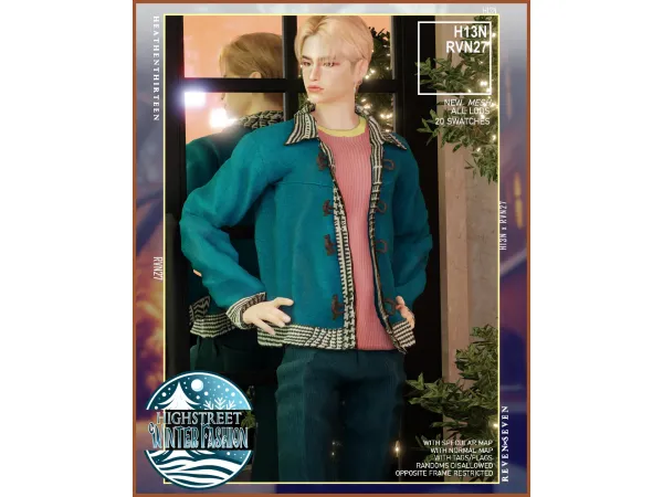 Alpha Loose Lapel Zipper Suede Highend Duffle Coat by heathenthirteen - The Sims 4 Custom Content