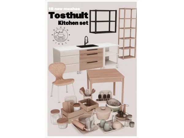 Alpha Tosthult Kitchen by Plushpixels - The Sims 4 Custom Content
