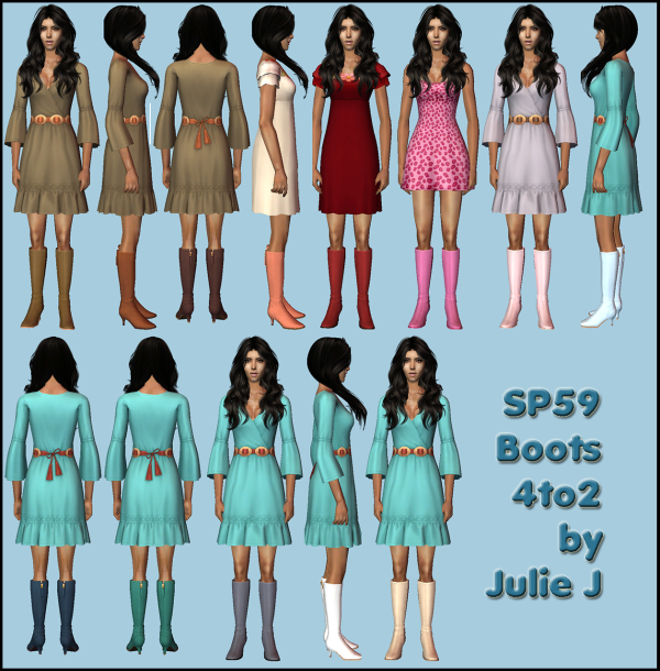 AFBottom SP59Boots 4to2 by simsfinds - The Sims 2 Custom Content