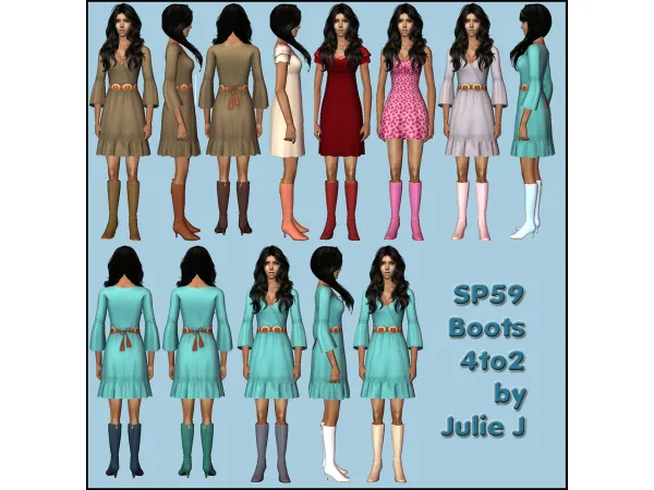 AFBottom SP59Boots 4to2 by Julie J - The Sims 2 Custom Content