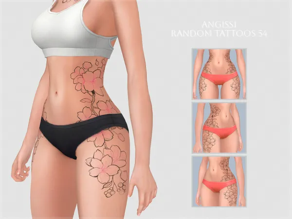 Mix Random tattoos 54 by ANGISSI - The Sims 4 Custom Content