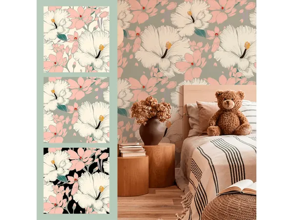 Maxis Match TRISGA 7 wallpaper series by cherryberry - The Sims 4 Custom Content