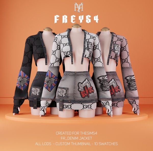 Alpha FR_Denim Jacket by freys4 - The Sims 4 Custom Content
