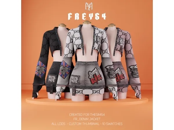 Alpha FR_Denim Jacket - The Sims 4 Custom Content