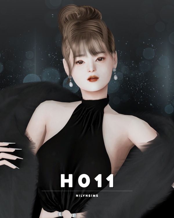 Alpha NILYN HAIR H011 by nilynsims - The Sims 4 Custom Content