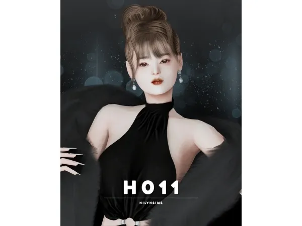 Alpha NILYN HAIR H011 - The Sims 4 Custom Content