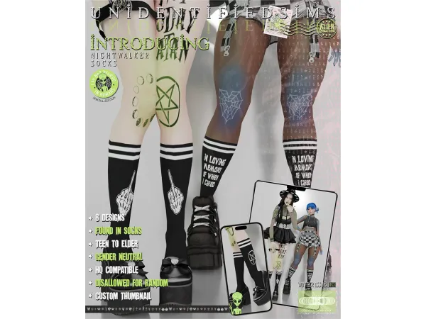Mix Nightwalker Socks - The Sims 4 Custom Content
