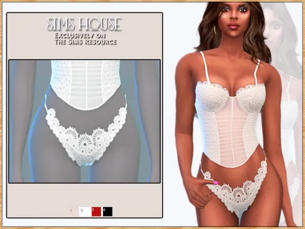 Mix LACE WOMEN'S PANTIES by by sims_house - The Sims 4 Custom Content