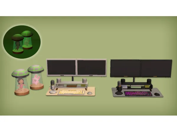 jacky93sims Comfy Gaming Computer and Beam Me Up Blarffy Novelty Lamp - The Sims 2 Custom Content