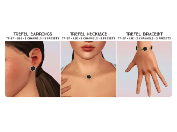 Sims 3 Alpha Female Bracelets CC: 4t3 Serenity Vanilla Set accessory conversions