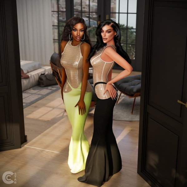 Alpha Cutout Semi Sheer Gown cool_content_star by cool_content_star - The Sims 4 custom content