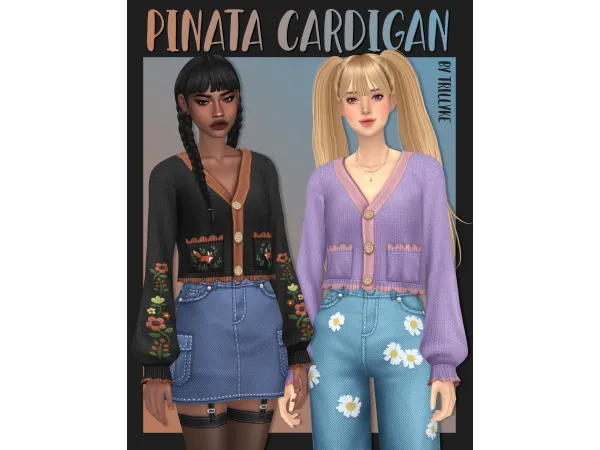Maxis Match Pinata Cardigan by trillyke - The Sims 4 Custom Content