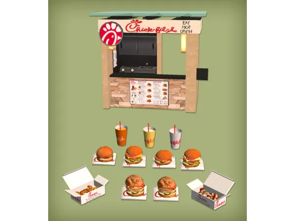 jacky93sims Chick Fil A Food Stand for - The Sims 2 Custom Content
