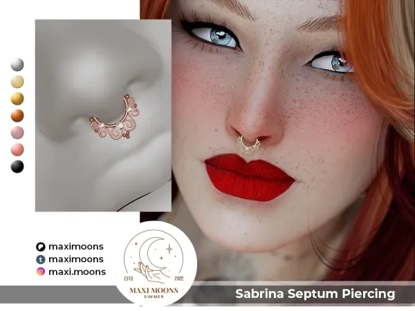 Alpha Sabrina Septum Piercing - The Sims 4 Custom Content