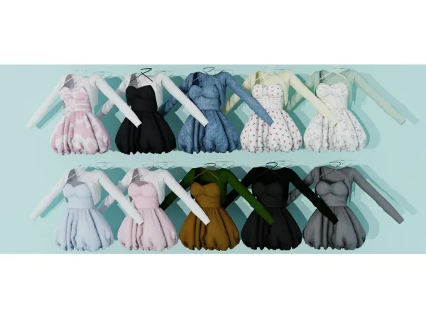 Mix Dress 02 by LLLLing - The Sims 4 Custom Content