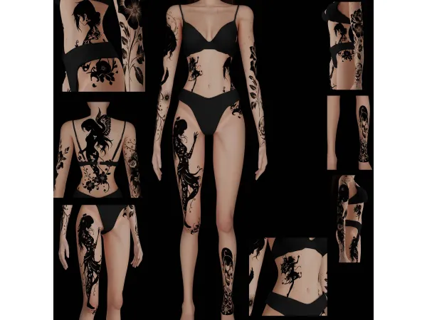 Mix Female tattoos 24 by Simmer_creator - The Sims 4 Custom Content