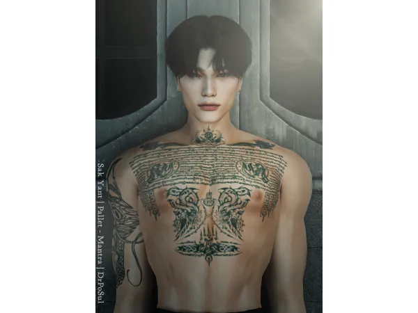 Mix Tattoo Collection Sak Yant Pallet Mantra by po_sul - The Sims 4 Custom Content