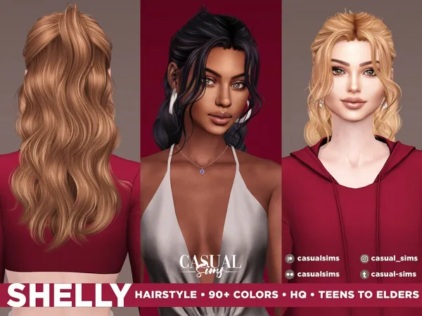 Alpha Shelly Hairstyle With Bangs - The Sims 4 Custom Content