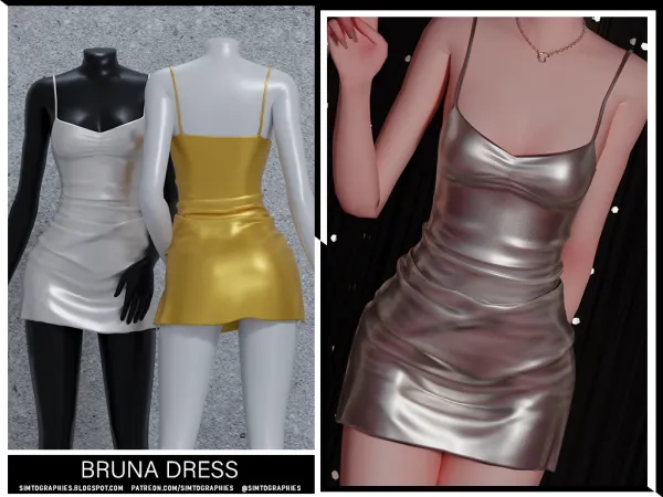 Alpha Bruna Dress - The Sims 4 Custom Content