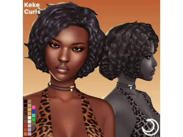 Maxis Match KEKE CURLS by IMVIKAI - The Sims 4 Custom Content