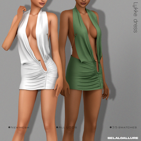 Alpha belaloallure Lykke dress After hours collection by simsfinds - The Sims 4 Custom Content
