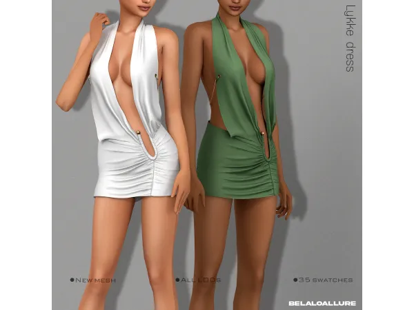 Alpha belaloallure Lykke dress After hours collection - The Sims 4 Custom Content