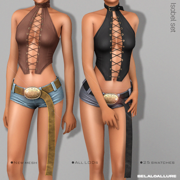 Alpha Belaloallure Isabel top and shorts After hours collection by simsfinds - The Sims 4 Custom Content