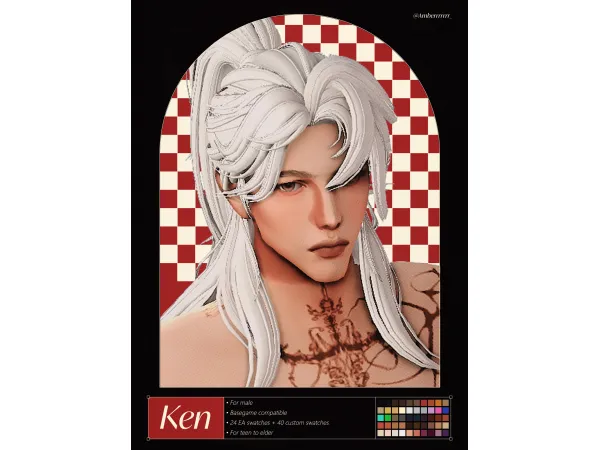 Maxis Match [Amberrrrrrr] Ken hair - The Sims 4 Custom Content