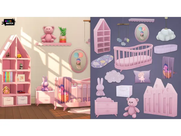 Maxis Match LUNA NURSERY SET by Nemesis - The Sims 4 Custom Content