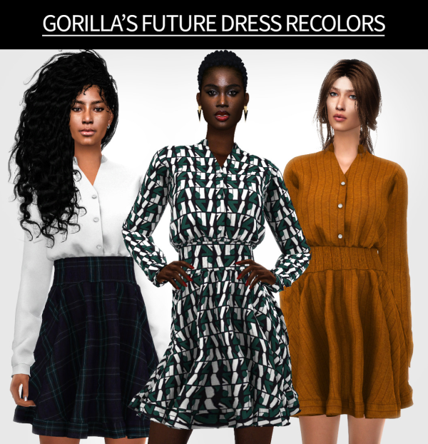 Alpha Gorillas Future Dress Recolors by thisisthem - The Sims 4 Custom Content