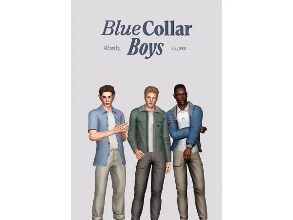 Sims 3 Mix Male Pants CC: 4t3 BlueCollarBoys by elvgreen