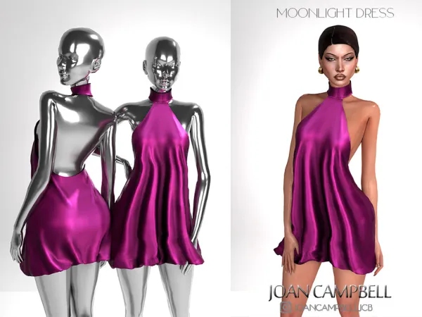 Alpha MOONLIGHT DRESS by Joan Campbell Beauty - The Sims 4 Custom Content