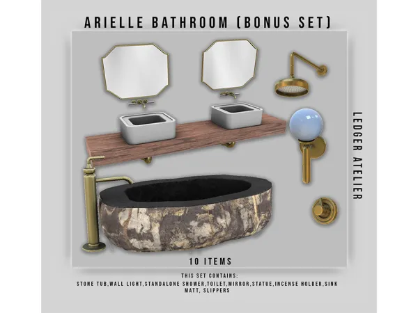 Alpha Arielle Bathroom (Bonus Set) - The Sims 4 Custom Content