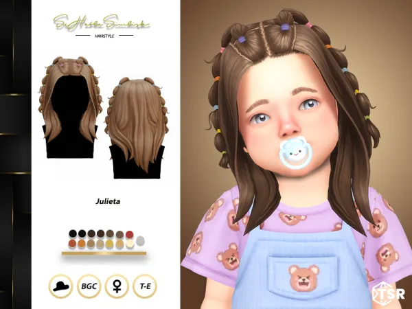 Maxis Match Julieta Hairstyle for Toddler by sehablasimlish - The Sims 4 Custom Content