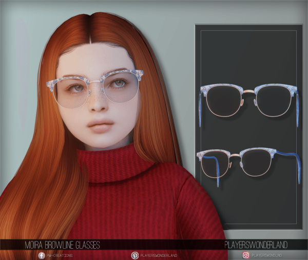 Alpha Moira Browline Glasses for Kids by simsfinds - The Sims 4 Custom Content