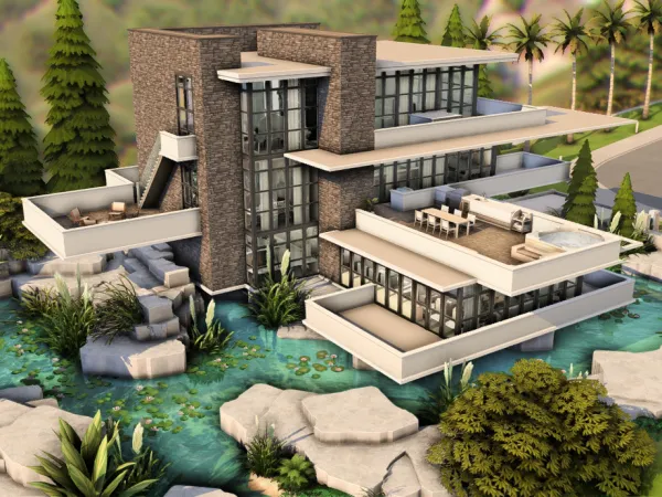 Maxis Match Modern Luxury Mansion (NO ) by plumbobkingdom - The Sims 4 Custom Content