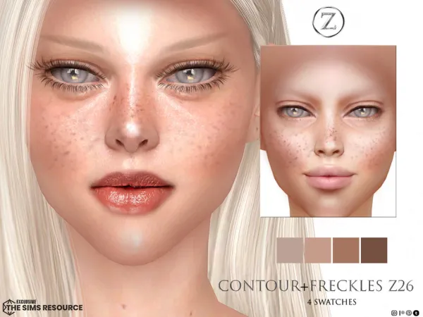 Alpha CONTOURFRECKLES Z26 by ZENX - The Sims 4 Custom Content