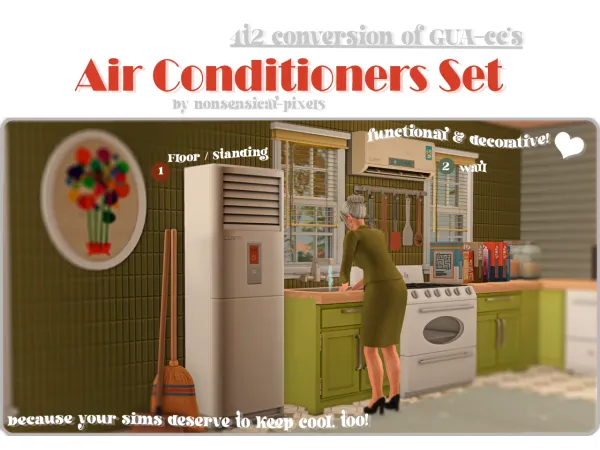 air conditioner set by nonsensical - The Sims 2 Custom Content