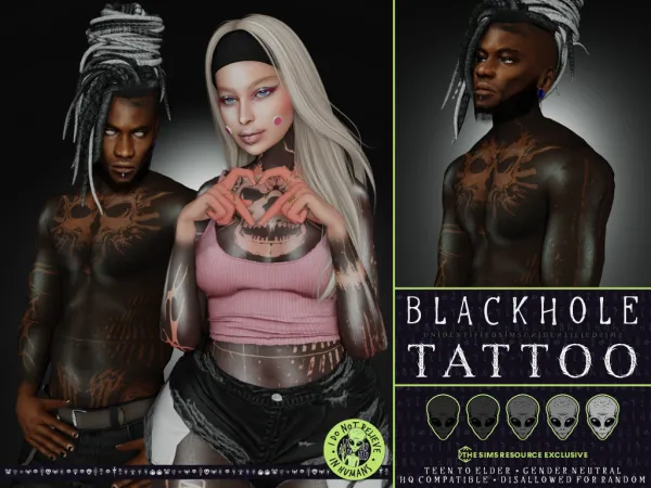 Mix Blackhole Tattoo - The Sims 4 Custom Content